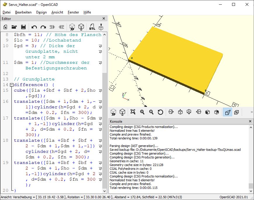 3D Konstruktion mit OpenSCAD – Einführung OpenSCAD_037