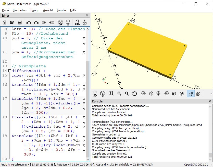 3D Konstruktion mit OpenSCAD – Einführung OpenSCAD_038
