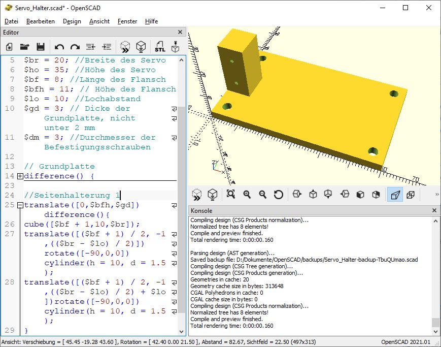 3D Konstruktion mit OpenSCAD – Einführung OpenSCAD_041