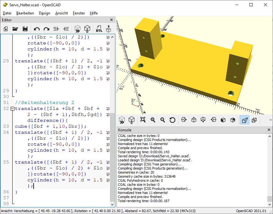 3D Konstruktion mit OpenSCAD – Einführung OpenSCAD_042