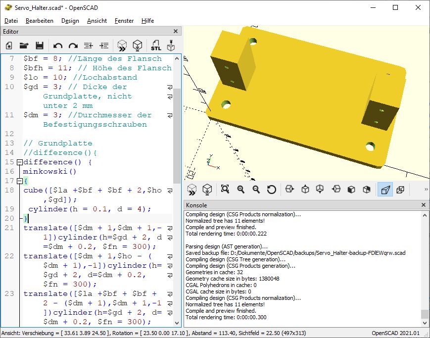 3D Konstruktion mit OpenSCAD – Einführung OpenSCAD_044