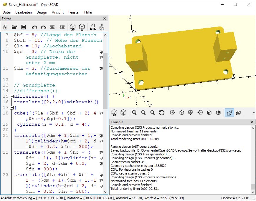 3D Konstruktion mit OpenSCAD – Einführung OpenSCAD_046