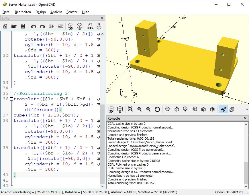 3D Konstruktion mit OpenSCAD – Einführung OpenSCAD_049