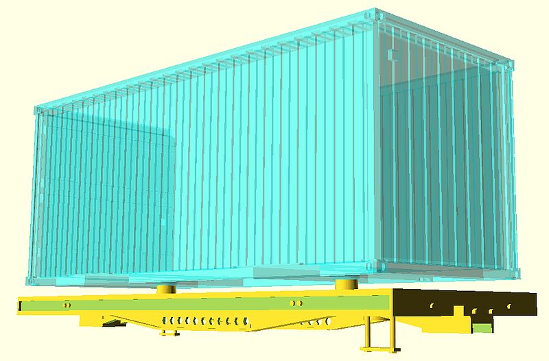Universelles Freelance Drehgestell-Fahrwerk für 0e/0n30 aber auch 0m und 0f Containertragwagen